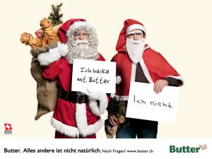 Ich backe mit Butter – Butter, alles andere ist nicht natrlich – Weihnachtsmann